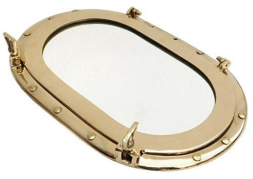 Shiny brass wall - wall, oval