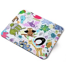 Mouse Mat Pad - Cartoon Animal Sketches Childrens Laptop PC Desk Office #14202