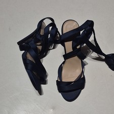 New Look Uk 6 Euro 39 Women's Heel Shoes Blue Open Toe Strap Up Shoes Uk 6