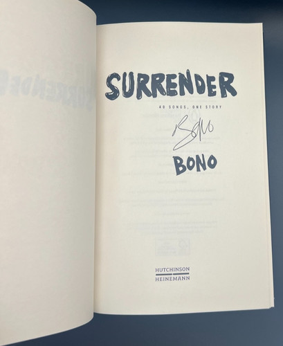 Bono signed surrender memoir - signed,