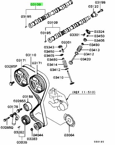 Camshaft inlet for - inlet,