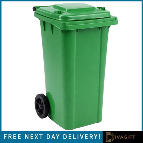 240l green wheelie bin - green, outdoor