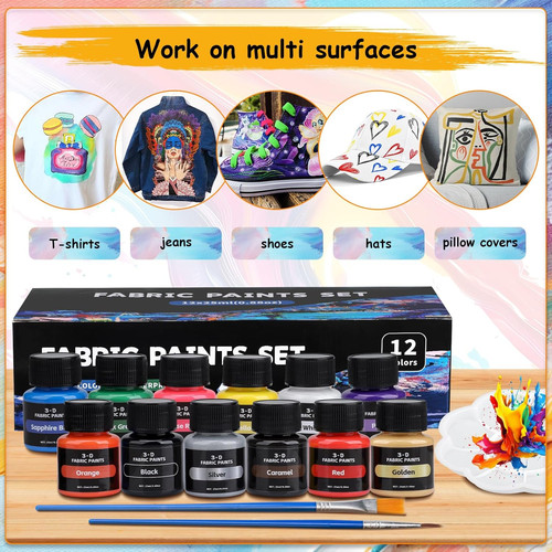 Permanent fabric paint set - permanent,