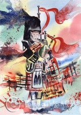 HIGHLAND PIPER art print of