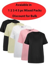 1,2,3,4,5 Pc packs lot Ex M&S short sleeve V-neck t-shirt sizes 6 to 24