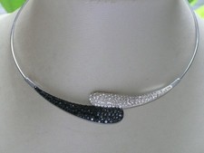 Swarovski Crystal and Silver Tone Metal Choker Necklace