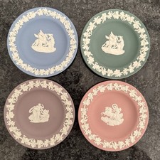 Wedgwood Jasper Ware Lilac, Pink , Teal , Blue Pin Dishes / Plates VGC