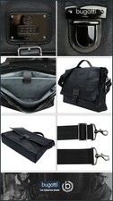 Bugatti Confident Black Leather Briefcase Messenger Bag Model 49513501 £295–£349