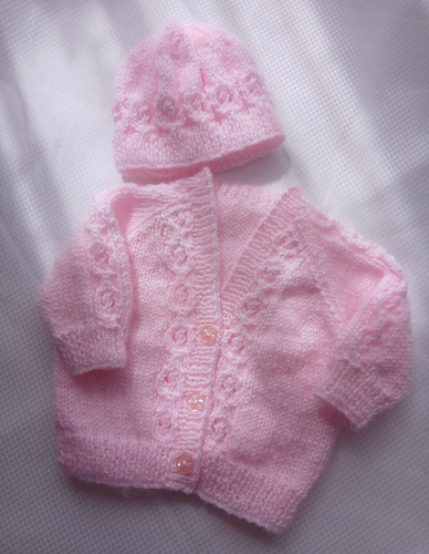 Pink knitted baby - baby,, set