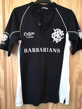 Barbarians Rugby Polo T-Shirt - Cotton Traders  Black and white. Size Y 36 inch 