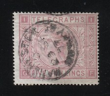 QV GB 1876 SG T13 5/- 5s
