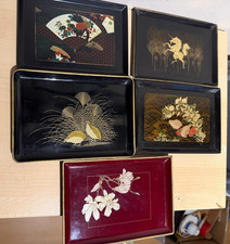 5 x Vintage Black/Gold Otagiri