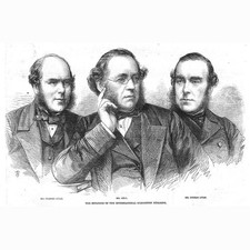 LONDON Builders of the International Exhibition - Antique Print 1862