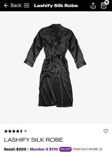 Black silk robe long - black,