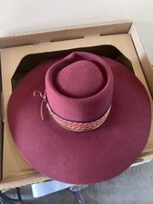 Vintage Burns Handmade Beaver Fur Felt Slate Gray Cowboy Hat - Size 7.5