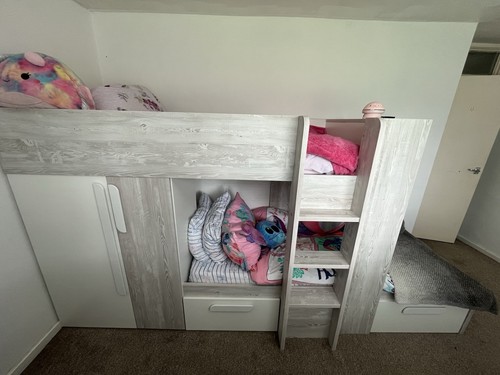 Bunk bed with wardrobe and - bunk,