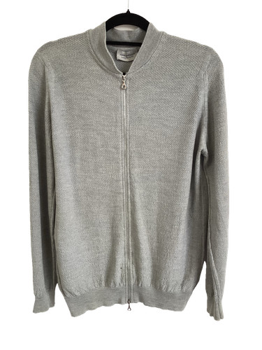 John smedley grey wool zip - wool,