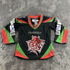 Cardiff Devils Hockey Jersey Ice Hockey Shirt Black Authentic Youth XS YXS