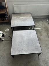 Next Nest Coffee Tables Concrete Effect Set of 2 Grey