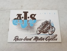 AJS RANGE Motorcycle Sales Brochure 1952 MODELS 16MS 18S 20