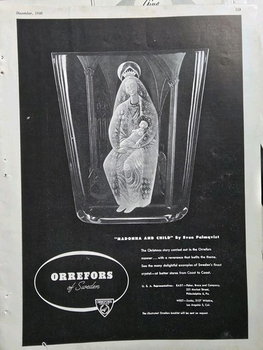 1948 orrefors sweden sven - orrefors, of