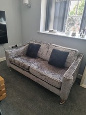 Beautiful  grey crush  velvet sofa. looked after  as only  used in spare room