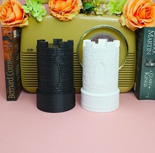 Large Black & White Decorative Rook  Chess Piece | Giant Chess Decor Ornament