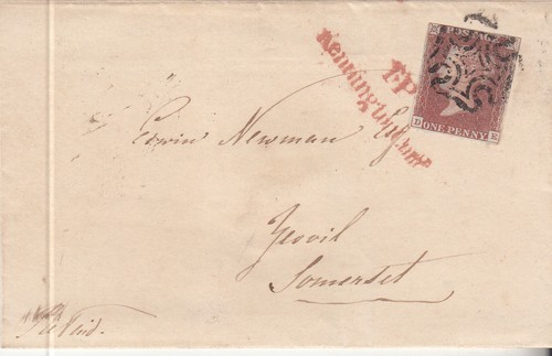 Imperf penny red - penny, entire's