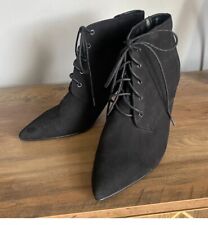 NEXT Black Suede Lace-Up Ankle