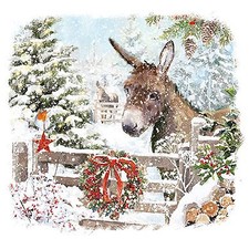 Charity Christmas Card Pack - 6 Cards - Donkey & Friend - Ling Design NEW