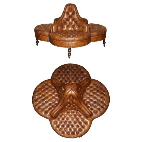 Brown leather four seat - 1, of