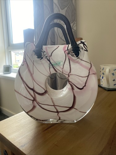 Glass handbag vase - glass,