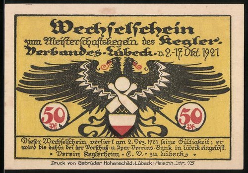 Emergency money lübeck 1921 - lübeck,