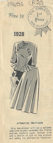 1940s vintage sewing pattern - vintage,