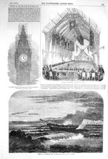 Old Antique Print 1856 Ship