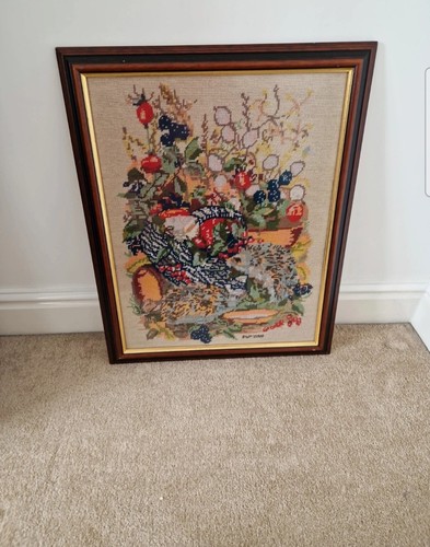 Vintage framed tapestry wall - vintage,