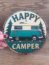 Camper Van 8” round metal wall sign wall art man cave decor