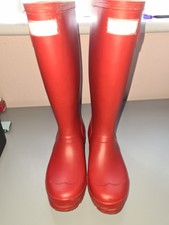 Hunter Red Wellington Boots size uk 3 eu 35/36 in good used condition