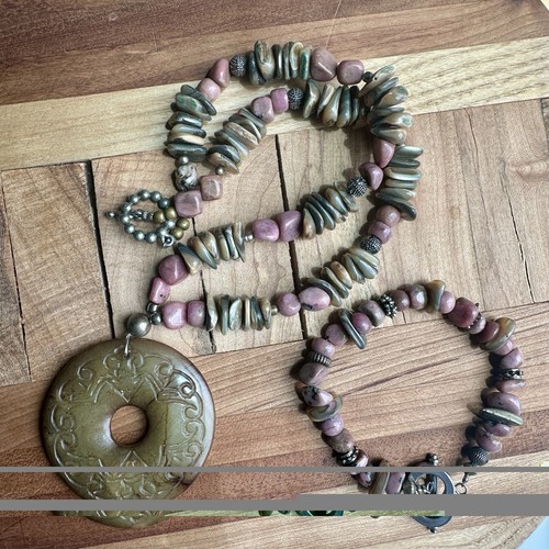 Vtg chinese medallion necklace - vtg,