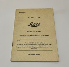 Lister Parts List  HRW4, 6 & S6 Cylinder Water Cooled Diesel Engine. Book 1445PL