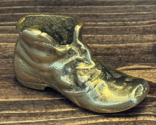 Vintage solid brass boot - solid, match