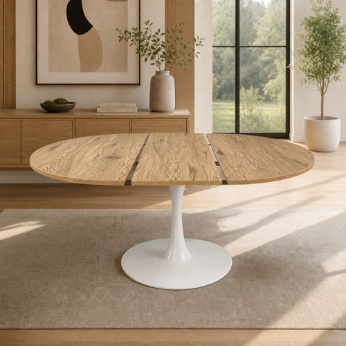 Extendable oval dining table - extendable,