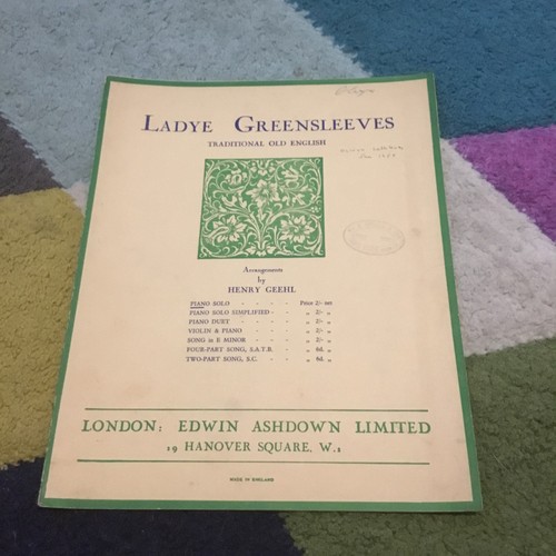 Ladye greensleeves piano - greensleeves, .