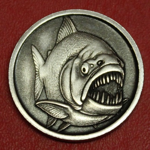Hobo nickel piranha fish made - fish,