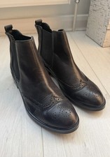 Black real leather low heel