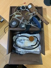 VINTAGE BOX OF MEDICAL ODDS N SODS - GLASS TUBES ETC - LUCKY DIP !