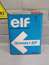 Vintage French Elf TRANSELF EP Oil Tin / Can 2 Litre EL71