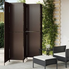 Room Divider 5-Panel Brown