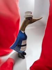 ChiselCraft Hand Carved Wooden Bamboo Root Nurse Carer Medic  Duck Hand Painted 