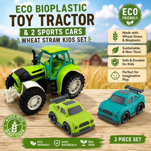 Eco bioplastic toy tractor - eco,